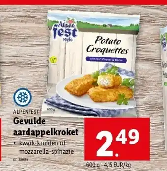 Lidl ALPENFEST Gevulde aardappelkroket 600g aanbieding