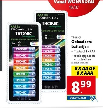 Lidl TRONIC® Oplaadbare batterijen aanbieding