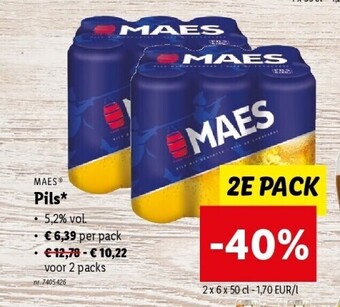Lidl MAES® Pils* 2 x 6 x 50cl aanbieding