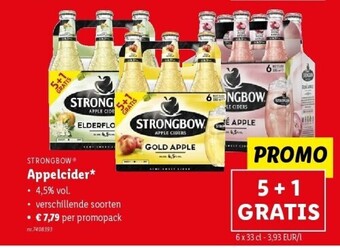Lidl STRONGBOW® Appelcider* 6 x 33cl aanbieding
