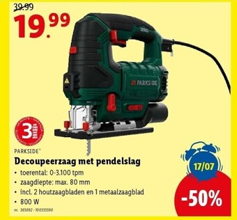 Lidl PARKSIDE Decoupeerzaag met pendelslag 800W aanbieding