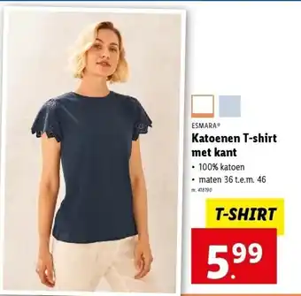 Lidl ESMARAⓇ Katoenen t-shirt met kant aanbieding