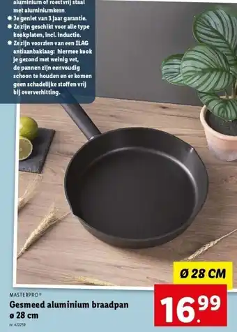 Lidl MASTERPRO® Gesmeed aluminium braadpan ø 28 cm aanbieding