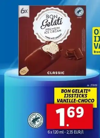 BON GELATIⓇ IJSSTICKS VANILLE-CHOCO 6 x 120ml