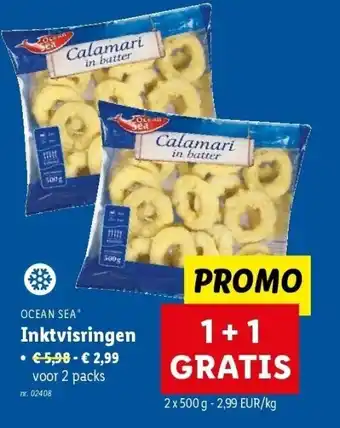Lidl OCEAN SEA Inktvisringen 2 x 500g aanbieding