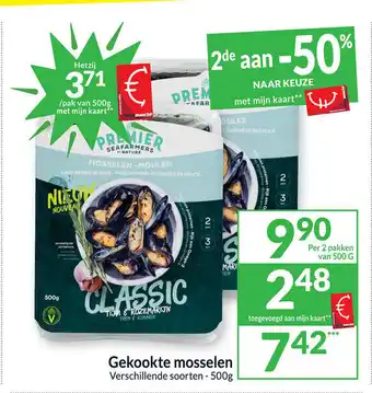 Intermarché Gekookte mosselen Verschillende soorten - 500g aanbieding
