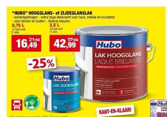 Hubo “hubo” hoogglans- of zijdeglanslak 0,75 l aanbieding