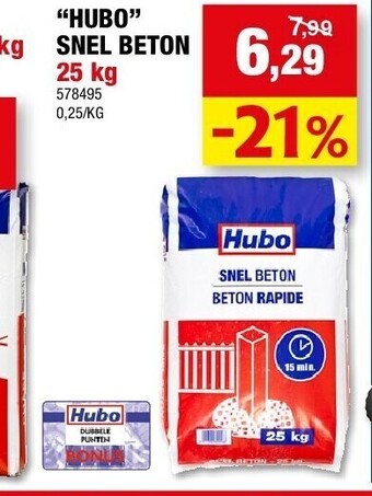 Hubo “hubo” snel beton 25 kg aanbieding