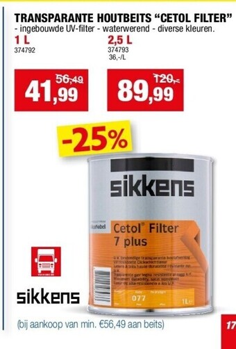 Hubo Transparante houtbeits “cetol filter” 1 l aanbieding
