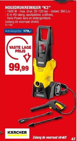 Hubo Hogedrukreiniger “k3” aanbieding