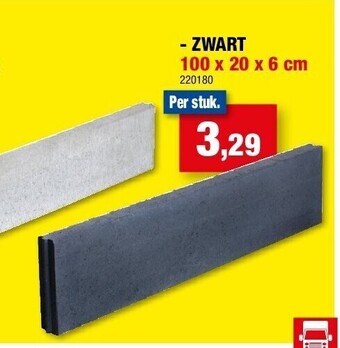 Hubo Betonnen boordsteen 100 x 20 x 6 cm aanbieding