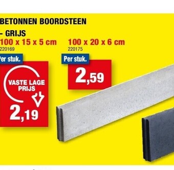 Hubo Betonnen boordsteen grijs 100 x 15 x 5 cm aanbieding
