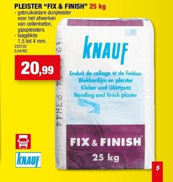 Hubo Pleister “fix & finish” 25 kg aanbieding