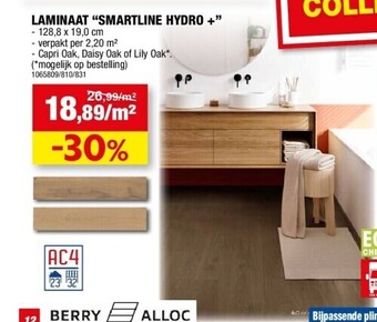 Hubo Laminaat “smartline hydro +” aanbieding