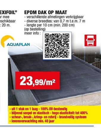 Hubo Epdm dak op maat aanbieding