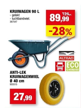 Hubo Kruiwagen 90 l aanbieding