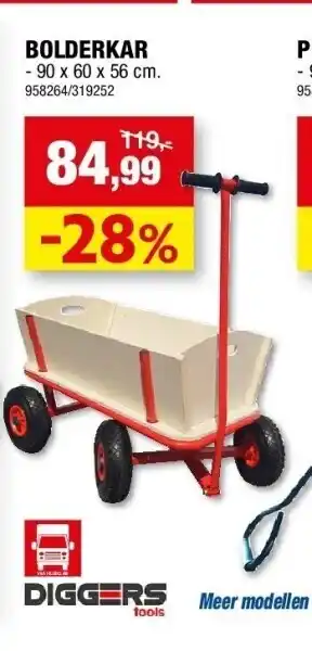 Hubo Bolderkar - 90 x 60 x 56 cm aanbieding
