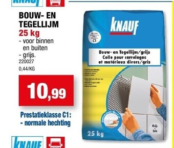 Hubo Bouw- en tegellijm 25 kg aanbieding
