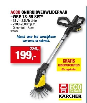 Hubo Accu onkruidverwijderaar “wre 18-55 set” aanbieding