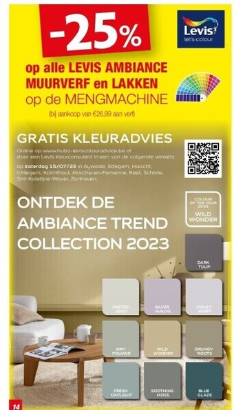 Hubo Op alle levis ambiance muurverf en lakken aanbieding