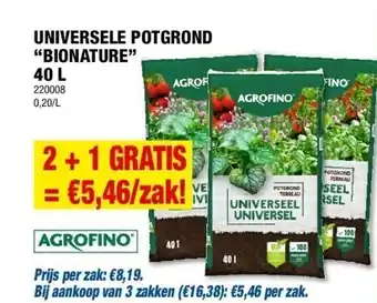 Hubo Universele potgrond “bionature” 40 l aanbieding