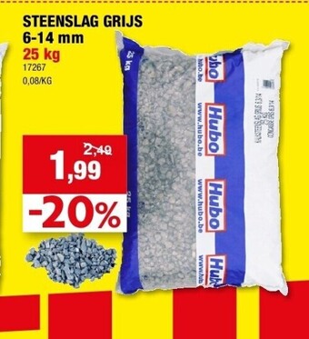 Hubo Steenslag grijs 6-14 mm 25 kg aanbieding