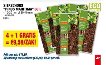 Hubo Sierschors “pinus maritima” 60 l aanbieding