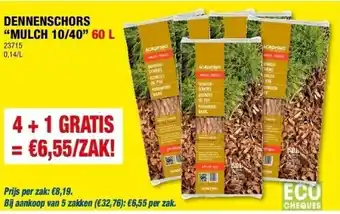 Hubo Dennenschors “mulch 10/40” 60 l aanbieding