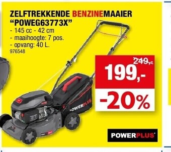 Hubo Zelftrekkende benzinemaaier “poweg63773x” aanbieding