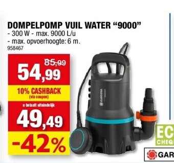 Hubo Dompelpomp vuil water “9000” aanbieding