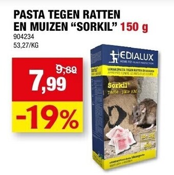Hubo Pasta tegen ratten en muizen “sorkil” 150 g aanbieding