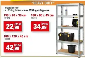 “heavy duty” max. 175 kg per legplank.150 x 70 x 30 cm