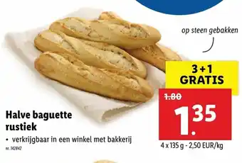 Lidl Halve baguette rustiek 135g aanbieding