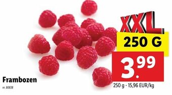Lidl Frambozen 250g aanbieding
