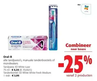 Colruyt Oral-b tandpasta 3d white luxe 75 ml aanbieding