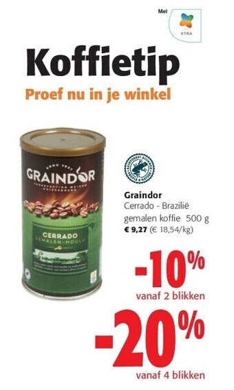 Colruyt Graindor  cerrado - brazilië  gemalen koffie 500 g aanbieding