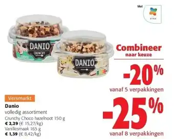 Colruyt Danio volledig assortiment crunchy choco hazelnoot 150 g aanbieding