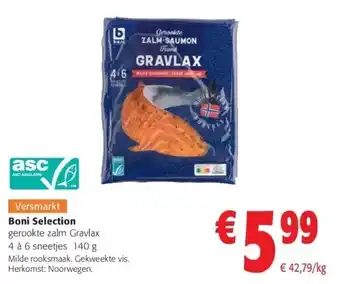 Colruyt Boni selection gerookte zalm gravlax aanbieding