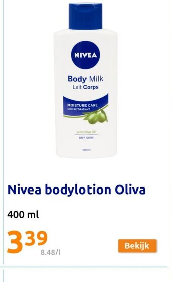 Action Nivea bodylotion Oliva 400ml aanbieding
