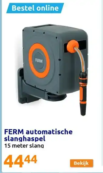 Action FERM automatische slanghaspel 15 meter slang aanbieding