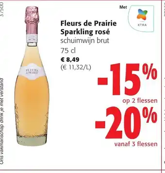 Colruyt Fleurs de Prairie Sparkling rosé schuimwijn brut 75cl aanbieding