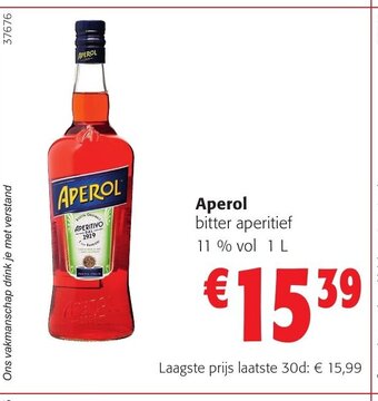 Colruyt Aperol bitter aperitief 11 % vol 1 L aanbieding