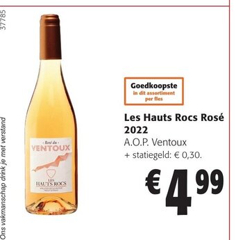 Colruyt Les Hauts Rocs Rosé 2022 A.O.P. Ventoux aanbieding