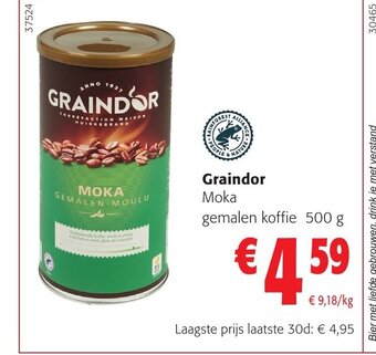 Colruyt Graindor Moka gemalen koffie 500 g aanbieding