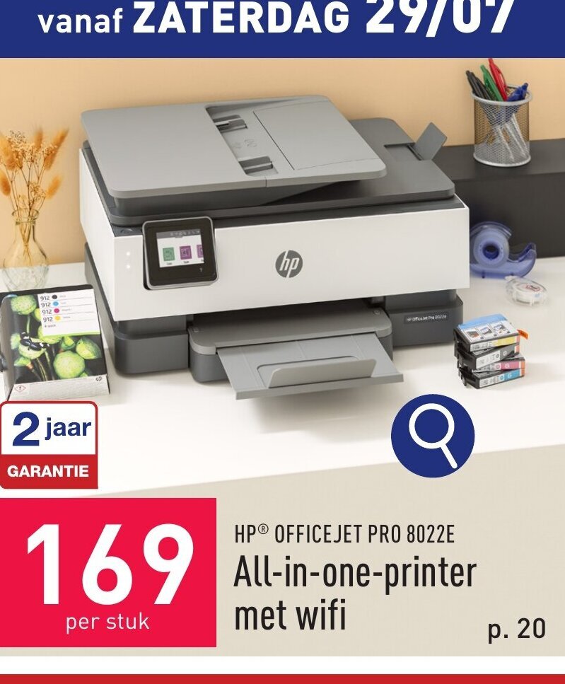 HP® OFFICEJET PRO 8022E allinone printer met wifi promotie bij ALDI