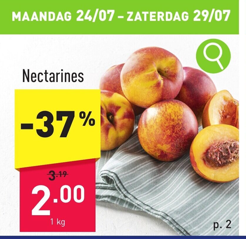 Nectarines 1kg promotie bij ALDI