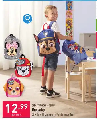 DISNEYⓇ/NICKELODEONⓇ Rugzakje 32 x 26 x 11 cm, verschillende modellen