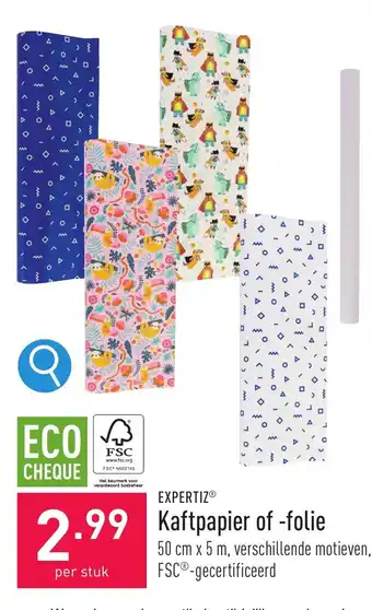 EXPERTIZⓇ Kaftpapier of -folie 50 cm x 5 m, verschillende motieven, FSC®-gecertificeerd