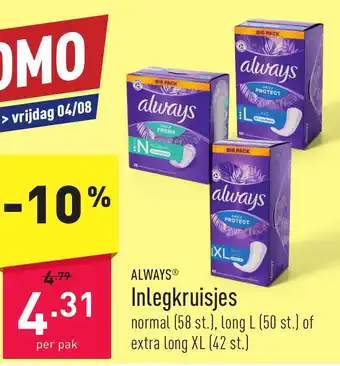 ALWAYS Ⓡ Inlegkruisjes