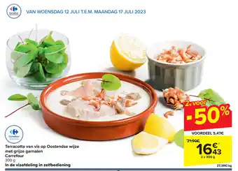 Carrefour Terracotta van vis op Oostendse wijze met grijze garnalen aanbieding